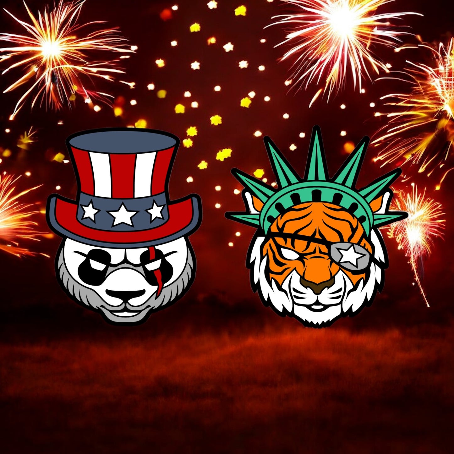 4th of July Tiger & Panda